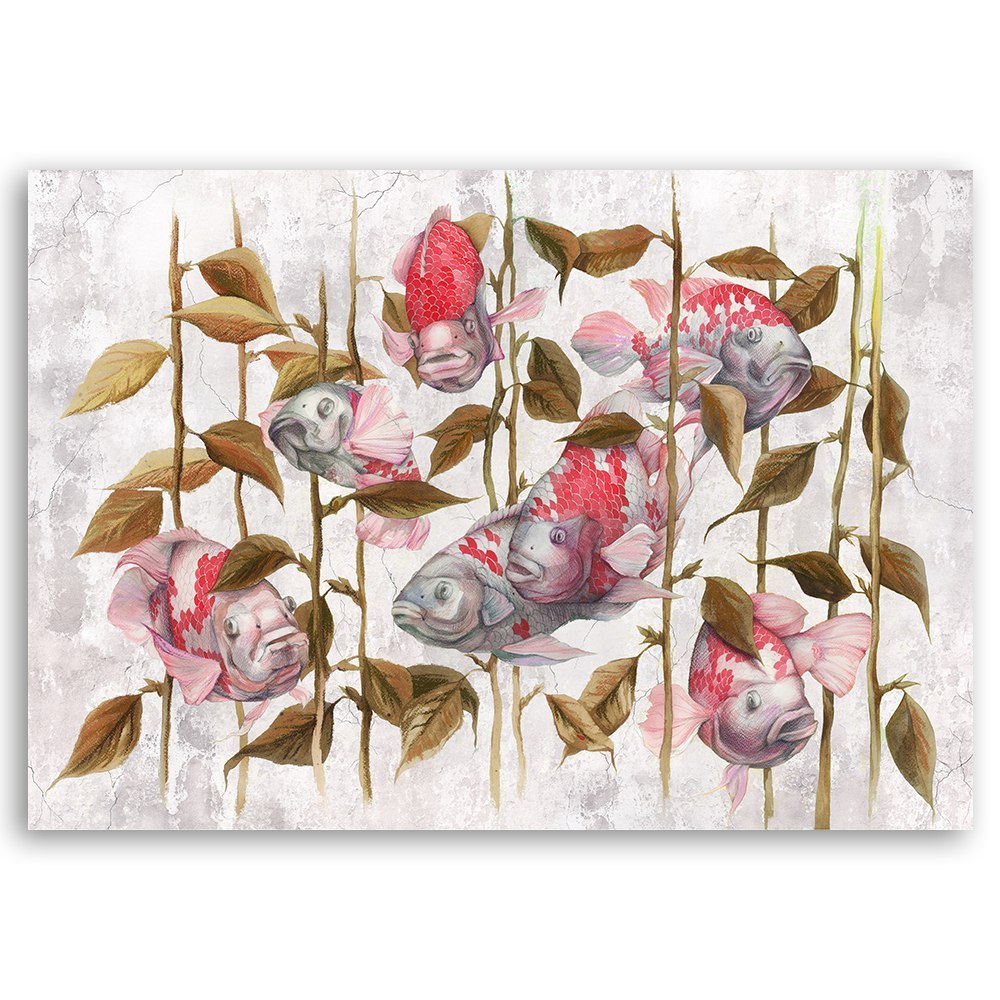 Emaga Obraz na płótnie, Czerwone ryby Koi - 60x40